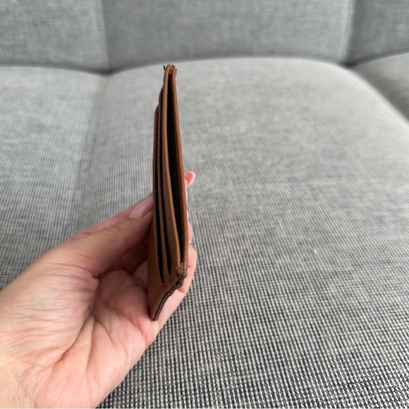 Aimee Kestenberg Brown Leather Coin Card Holder Small Size Practical Easy Use - Picture 4 of 4